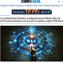 La actividad de fusiones y adquisiciones (M&A) sube un 10% hasta abril pero cae un 3% el capital, segn TTR Data